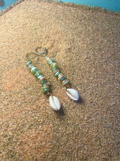 Gold and mixed pearl earrings