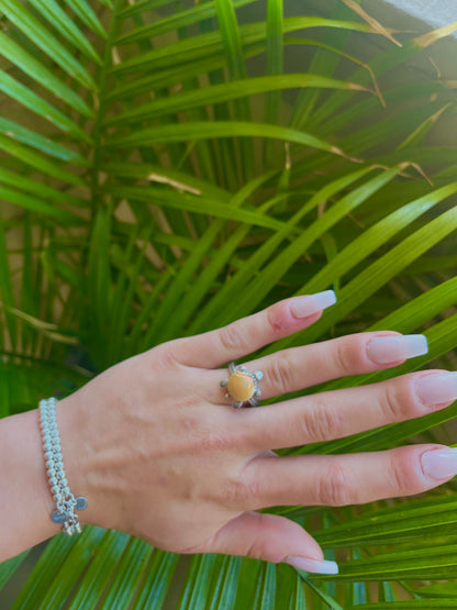 Silver turtle seashell ring