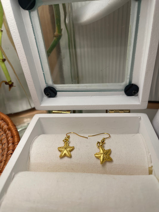 Gold Starfish Earrings