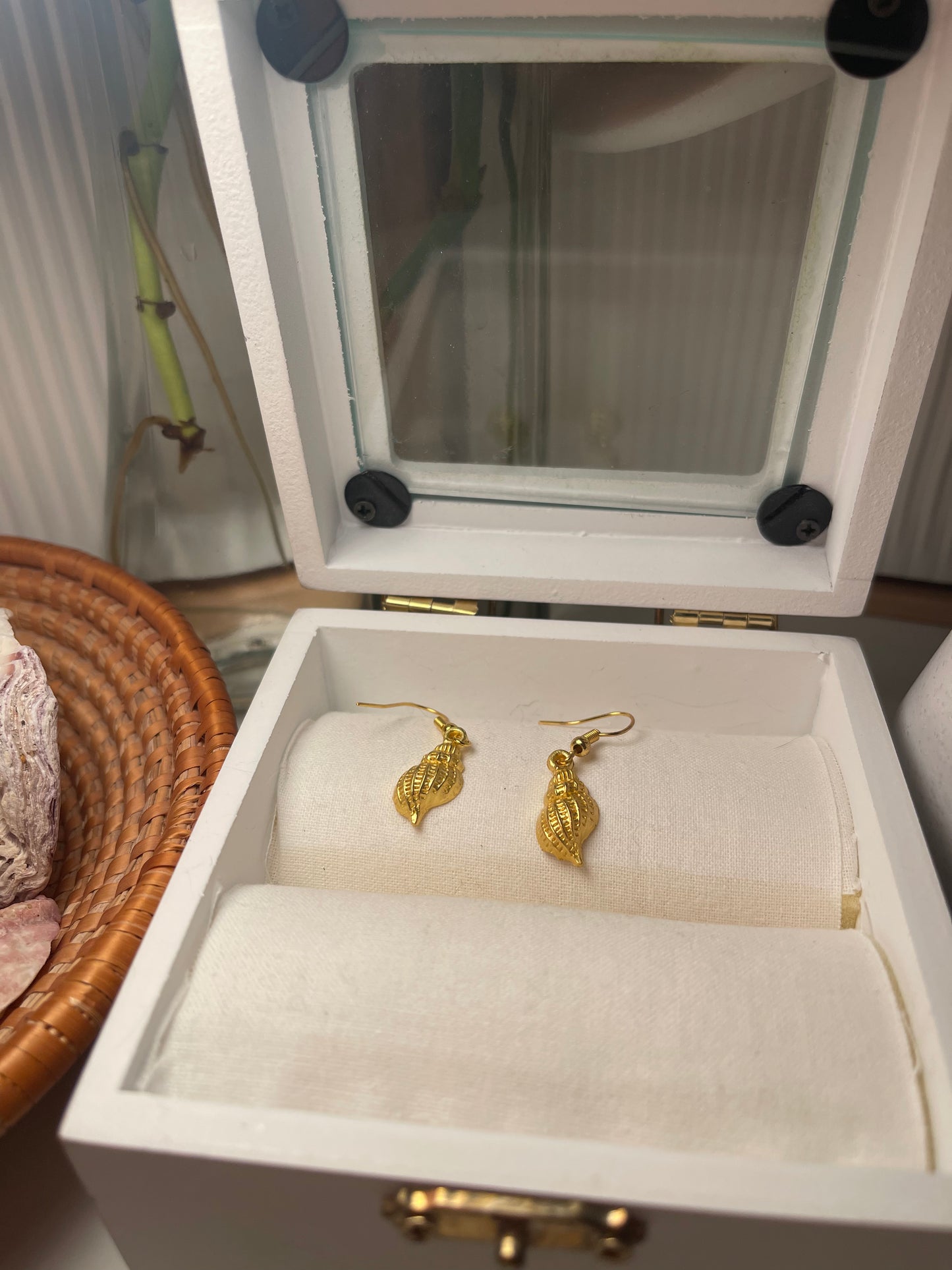 Gold Seashell Earrings