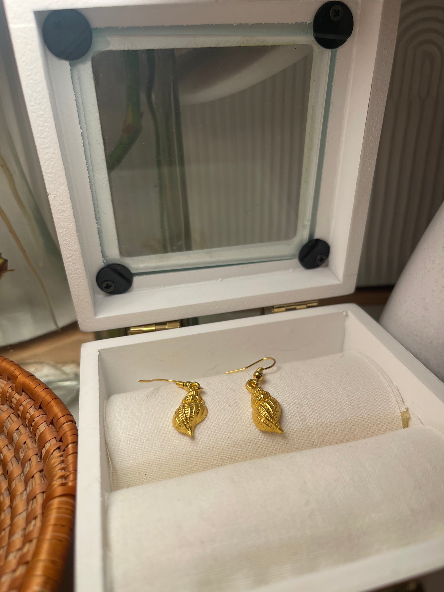 Gold Seashell Earrings