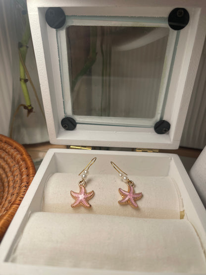 Pink Starfish Earrings