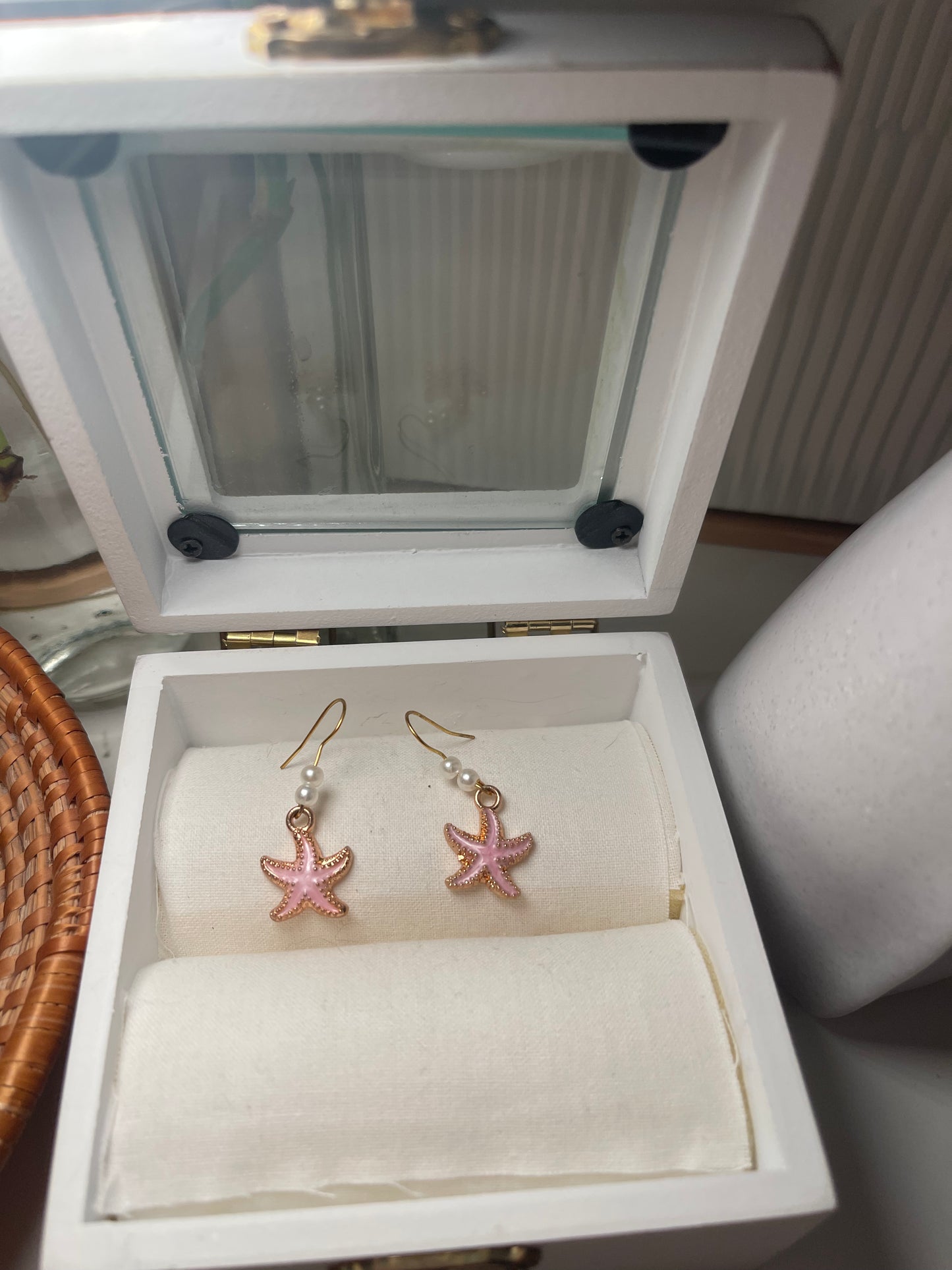 Pink Starfish Earrings