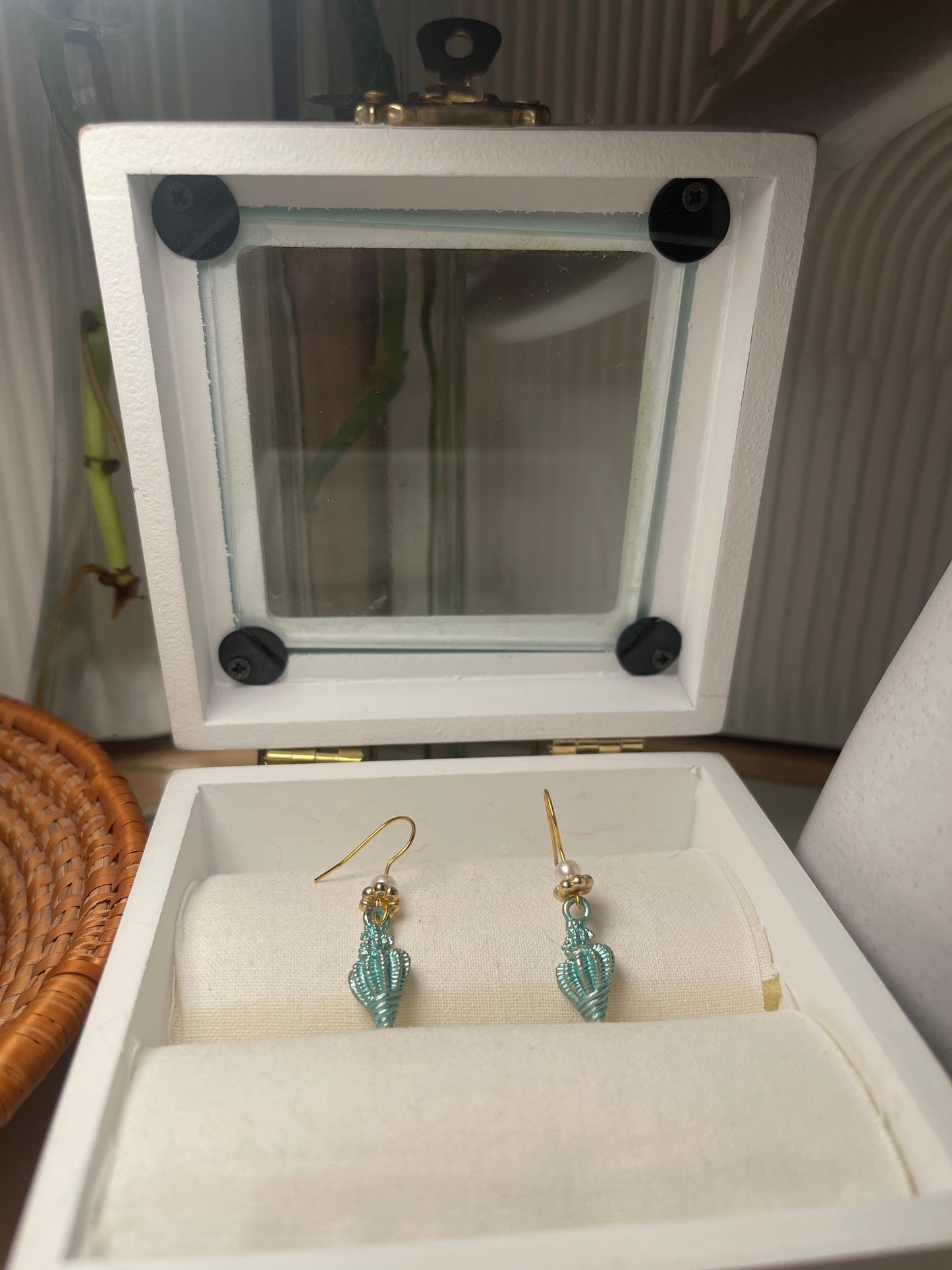 Blue Seashell Earrings