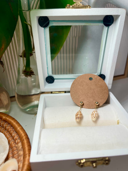 Gold Stud Seashell Earrings